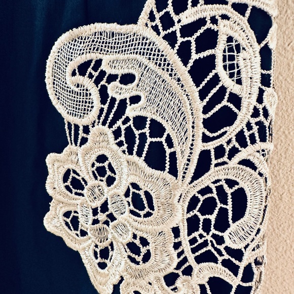 Modcloth Lakeside Libations Navy Blue and Cream Sheath Midi Dress size 4 - Picture 8 of 11